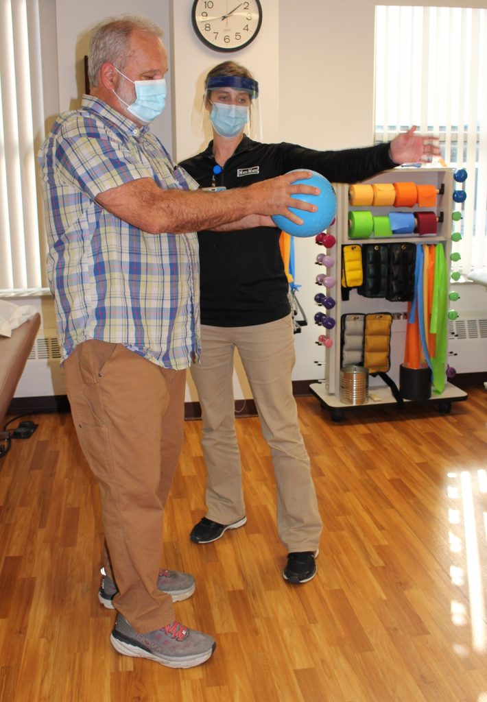 Man Doing Physical Therapy Exercise